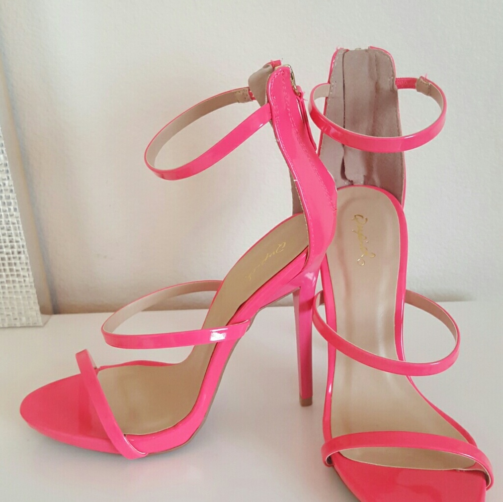 Neon pink heels